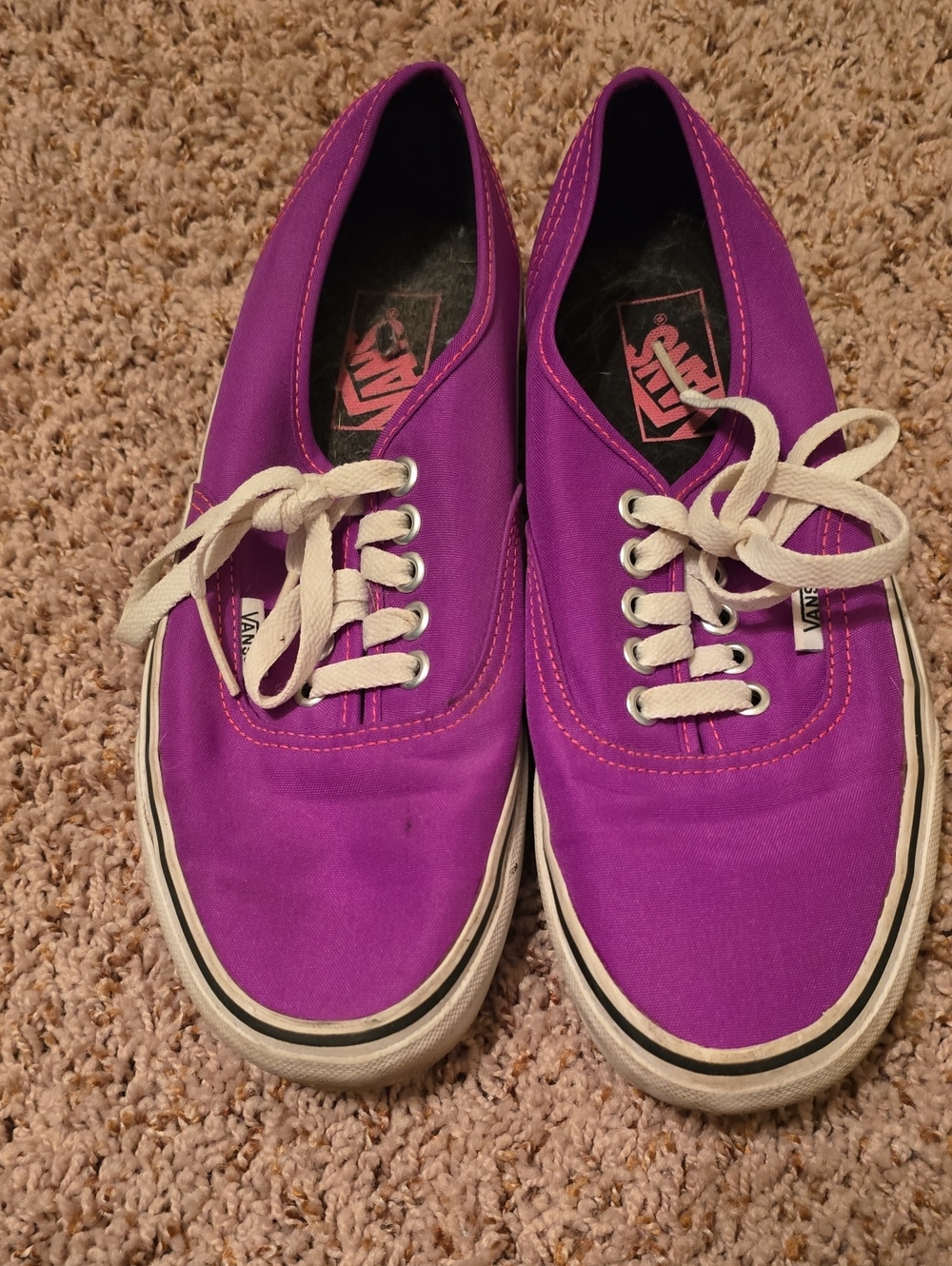 Vans Women’s Low-Top Canvas Sneakers — Purple with White Laces